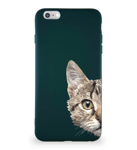 Apple iPhone 6 Plus Soft Premier Kapak Catface Tasarımlı Silikon Kılıf - Yeşil (Şeffaf)