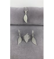 Teker Yaprak Gümüş Kadın Set