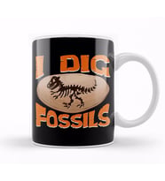 Funny I Dig Fossils Paleontology Pun Dinosaur Kupa Bardak Porselen