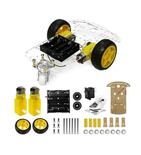 2WD Çok Amaçlı Mobil Robot Araba Platformu Kendin Yap Kiti Redüktörlü Motor ve Şase Seti Demonte(Montesiz)
