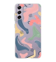 Samsung Galaxy S21 FE Kapak Abstract Tasarımlı Şeffaf Silikon Kılıf