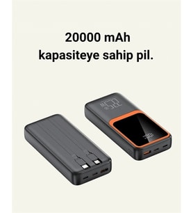 Taşınabilir Şarj Cihazı 20000 Mah 22.5w Hızlı Şarj + Dijital Ekran + Kablo Dahil