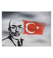 e38 EL İŞÇİLİĞİ MEHMET AKİF ERSOY YAĞLI BOYA TABLO 70*50 cm -5914