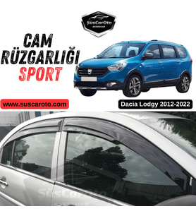 Dacia Lodgy 2012-2022 Uyumlu Mugen Cam Rüzgarlığı Seti Piano Black 4'lü İthal Parlak Siyah