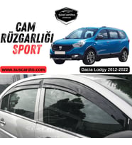 Dacia Lodgy 2012-2022 Uyumlu Mugen Cam Rüzgarlığı Seti Piano Black 4'lü İthal Parlak Siyah