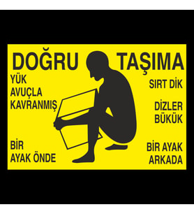 Doğru Taşıma Uyarı Levhası 30x40cm (Karışık)