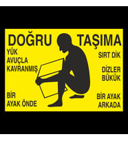 Doğru Taşıma Uyarı Levhası 30x40cm (Karışık)