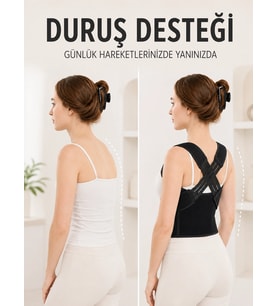 Postür Dik Duruş Korsesi Sırt Destekli Ayarlanabilir Lastikli Bel Korsesi