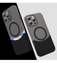 Apple iPhone 16 Pro Max Kılıf M-Safe Şarj Özellikli Mıknatıslı Çift Renk Duble K (Siyah)