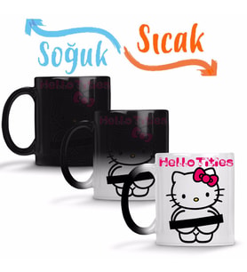 Hello Tities Hello Kitty Sihirli Kupa Bardak Porselen