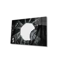 Miyrem Glasses Collection -A1^#  Siyah Beyaz Aşağıdan Yukarı Doğru Geometrik Cam Tablo, Dayanıklı (Çok Renkli)