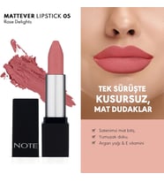 Cosmetics Mattever Lipstick 05 Rose Delights Yarı Mat Saten Bitişli Ruj, Pembe