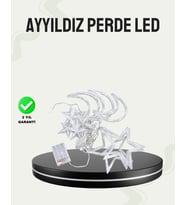 Prizli Yıldız Ay Perde LED Işık Ev ve Organizasyon Dekoru