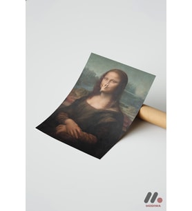 Mona Lisa Maskeli Parodi, Çerçevesiz Yüksek Kalite Duvar Afişi - Modern Ev Dekorasyonu