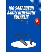 100 Saat Kablolu Boyun Askılı Dijital Göstergeli Bluetooth Kulaklık