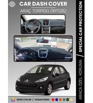 PEUGEOT 207 (2007-2012) Torpido Örtüsü Ön Göğüs Koruma Torpido Koruma Birebir Uyum Kaymaz Özel Kesim