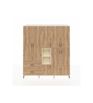 Kronos Dolap 12 Raflı 2 Çekmeceli Tek Askılı 220x59x243 Aytaşı-Çam/Çam