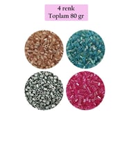 Kesme Cam Boncuk 2mm - 4 Renk - Toplam 80 Gram - BNC442