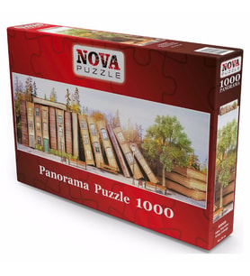 Nova Puzzle 1000 Parça Ağaç Hayattır/Kitap Sokağı Panoramik Puzzle