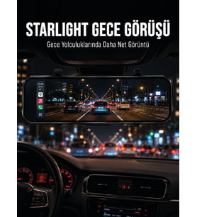 Araç İçi Multimedya Ekranı Çift Kameralı Ayna Carplay