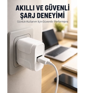 Pratik ve Kompakt Tasarımlı 12W USB Telefon Şarj Adaptörü