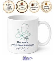 Kişiye Özel Hastane Molası Baskılı Kupa Bardak Hediye Sağlıkçı Kupası