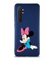 Xiaomi Mi Note 10 Lite Soft Premier Kapak Minnie Mouse-E Tasarımlı Silikon Kılıf - Lacivert (Şeffaf)