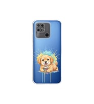 Redmi 10C ile Uyumlu Splash Köpek Tasarımlı Şeffaf Silikon Kılıf