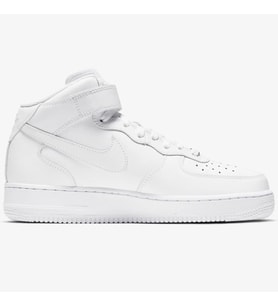 Nike Air Force 1 '07 Mid Leather Unisex Sneaker Hakiki Deri Yüksek Bilek Günlük Spor Ayakkabı Beyaz