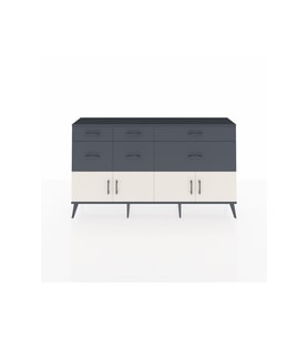 Arges Konsol Tek Raflı 6 Çekmeceli 4 Kapaklı 176x30x99 Antrasit-Aytaşı/Antrasit