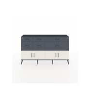 Arges Konsol Tek Raflı 6 Çekmeceli 4 Kapaklı 176x30x99 Antrasit-Aytaşı/Antrasit