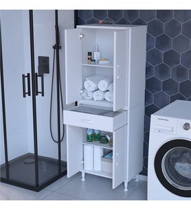 Modilayn EMİR NEWYORK 54 x 170,4 x 32,5 cm Kapaklı Ve Çekmeceli Çok Amaçlı Banyo & Mutfak Dolabı