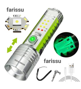 Gold Orion OR-520A  Zoomlu Şarjlı El Feneri  50W Zoom Gücü  8 Mod  Manyetik  Tip-C Şarj
