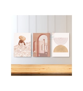 3'lü Set Kanvas Tablo Minimalist Oturma Odası Tablosu Sade Şık Yeni Ev Hediyesi Tablo