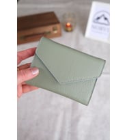 Hakiki Deri Zarf Cüzdan (Mint Yeşili)