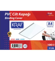 Kraf Cilt Kapağı A4 160 MİC. 100 LÜ Şeffaf 512G