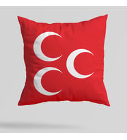 Üç Hilal Kırmızı Baskılı Yastık