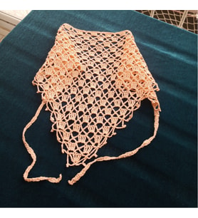 El Yapımı Dantel Eşarp - Bandana- Gömlek Fuları (Yavruağzı)