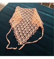 El Yapımı Dantel Eşarp - Bandana- Gömlek Fuları (Yavruağzı)