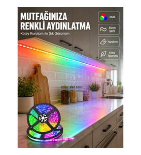 Mey İthalat® Kumandalı 5 Metre Şerit LED Dekoratif Aydınlatma