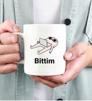 Bittim Tasarımlı Beyaz Kupa
