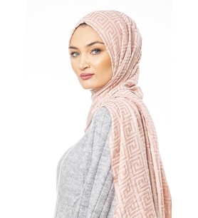 Jakar Dokuma Desen Jakarlı Modal Seri Şal Eşarp Askısı ile Birlikte 75x200 cm Pu