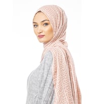 Jakar Dokuma Desen Jakarlı Modal Seri Şal Eşarp Askısı ile Birlikte 75x200 cm Pu