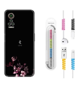 General Mobile GM 21 Pro GM 22 Pro Plus Kılıf Kablo Koruma Spiral Silikon Love 1629