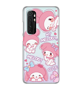 Xiaomi Mi Note 10 Lite Uyumlu Melody Kuromi Desenli Şeffaf Telefon Kılıfı