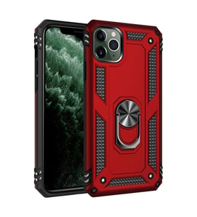 Apple İphone 11 Pro Max Kılıf Sofya Yüzüklü Silikon Kapak - Kırmızı