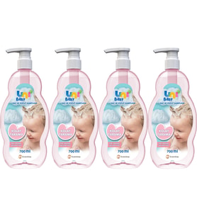Uni Baby Bebek Kolay Tarama Saç ve Vücut Şampuanı 700ML (Pompalı) (4 Lü Set)