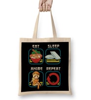 Eat Sleep Anime Repeat Cute Anime Obsessed Bez Çanta Uzun Saplı