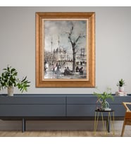 Altın Varaklı Paspartulu Çerçeveli Tablo a1203