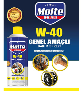 Molte W-40 Pas Sökücü Yağlayıcı Korozyon Önleyici Koruyucu Çok Amaçlı Multi Sprey 400 ML